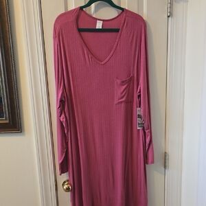 LIZ CLAIBORNE BRAND WOMEN'S PLUS SIZE MAUVE SLEEP SHIRT SIZE XXL